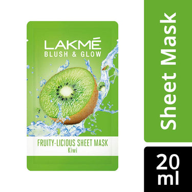 Lakmé Blush & Glow Kiwi Sheet Mask, 20 ml & Blush & Glow Strawberry Sheet Mask, 20 ml